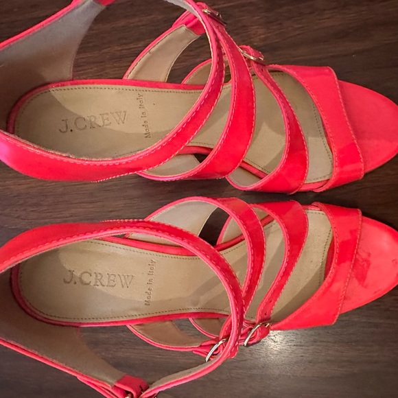 J Crew heeled sandals. Hot Pink. Size 8. - Picture 5 of 6